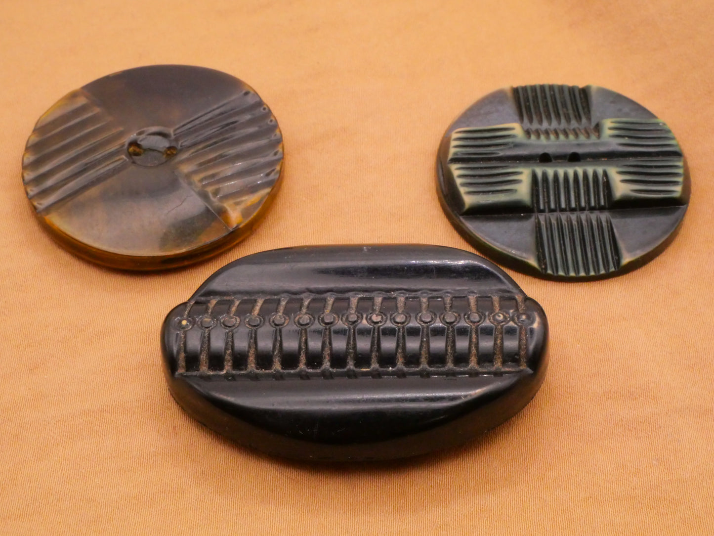 Industrial Deco Celluloid Early Plastic Button Various 34-50mm
