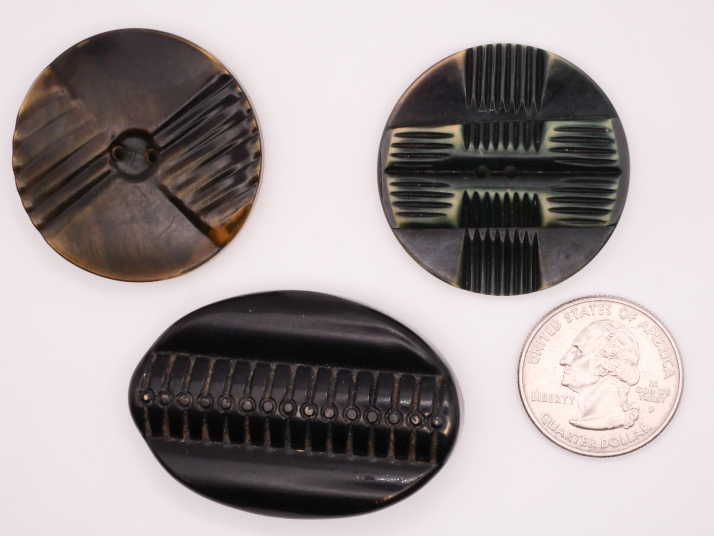 Industrial Deco Celluloid Early Plastic Button Various 34-50mm