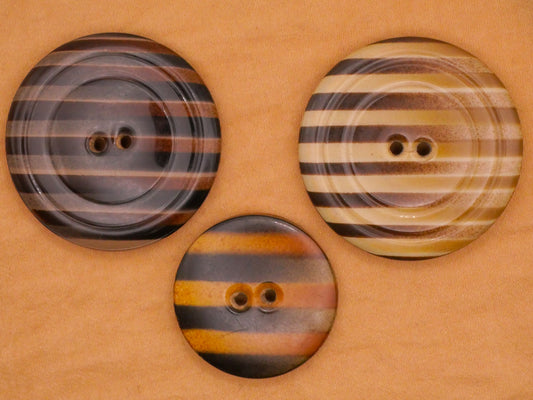 Stripe Air Brush Look Celluloid Tight Top Plastic Button Various 28-38mm