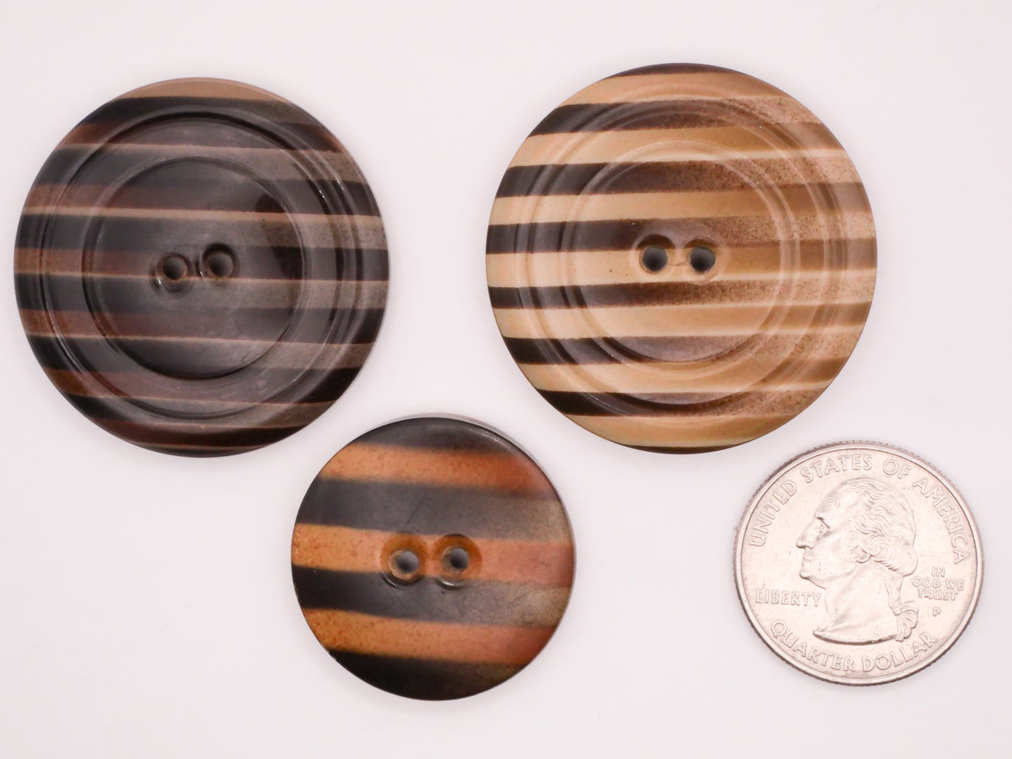 Stripe Air Brush Look Celluloid Tight Top Plastic Button Various 28-38mm