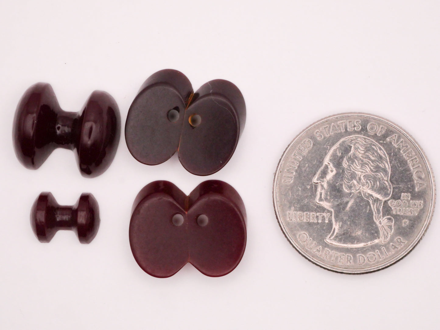 Burgundy Red Early Plastic Cufflink Embellishment or Button Various 8-18mm