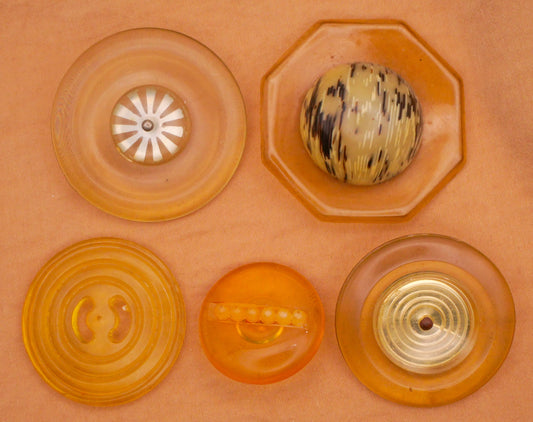 Transparent Yellow Early Plastic Button Various 27-45mm