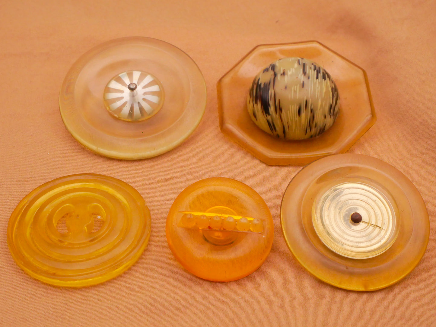 Transparent Yellow Early Plastic Button Various 27-45mm