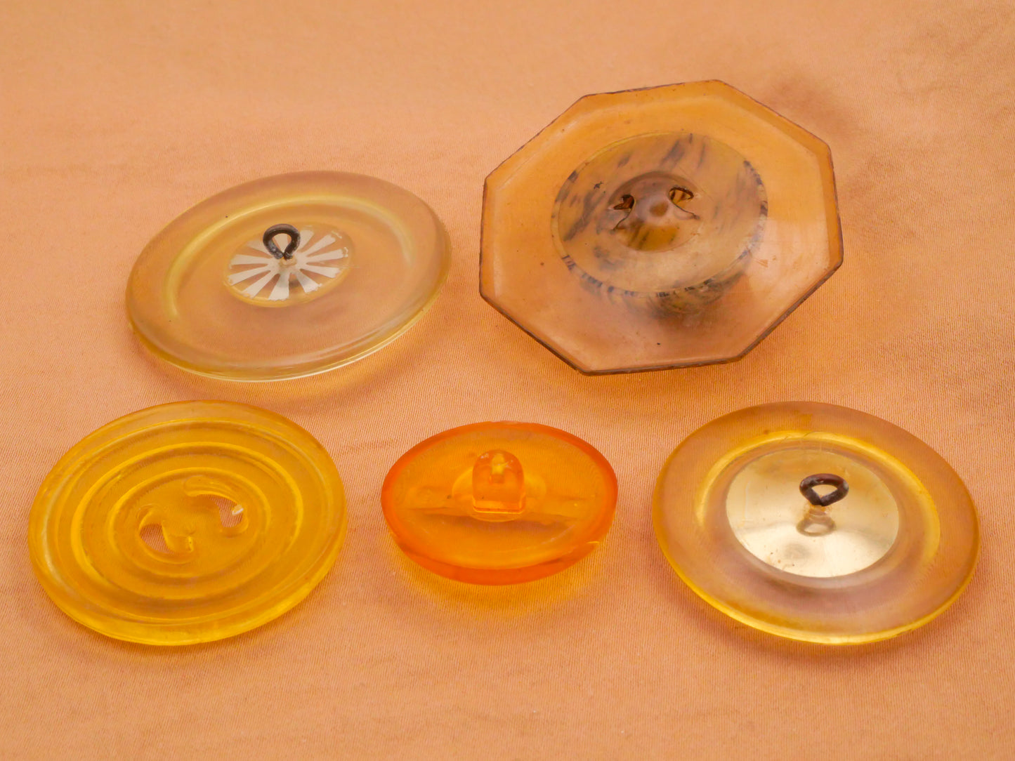 Transparent Yellow Early Plastic Button Various 27-45mm