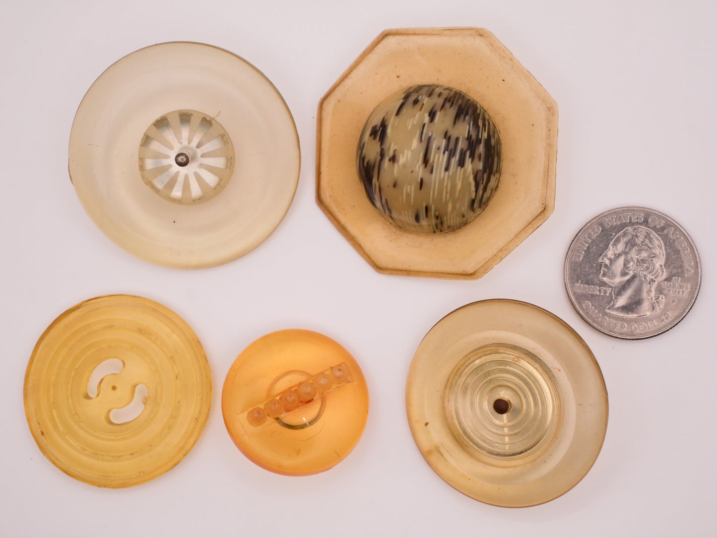 Transparent Yellow Early Plastic Button Various 27-45mm