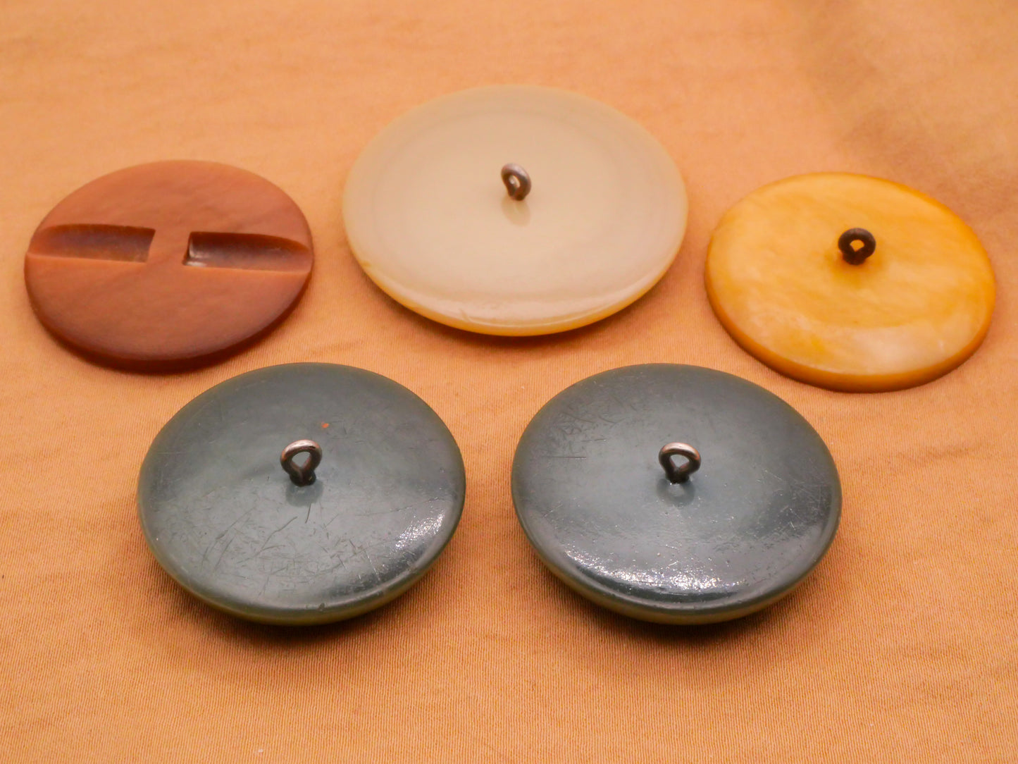 Industrial Carved Look Vintage Plastic Button Various 34-41mm