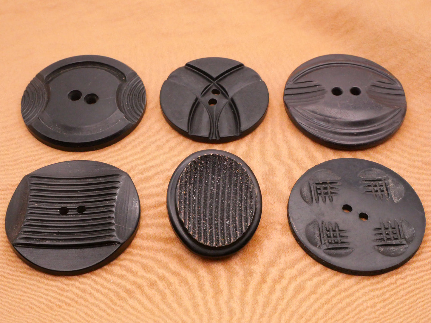 Industrial Deco Look Black Early Plastic Button Various 24-35mm