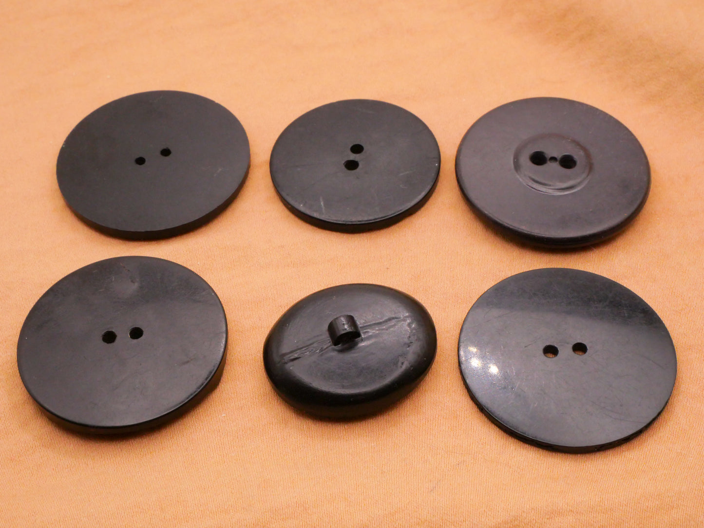 Industrial Deco Look Black Early Plastic Button Various 24-35mm