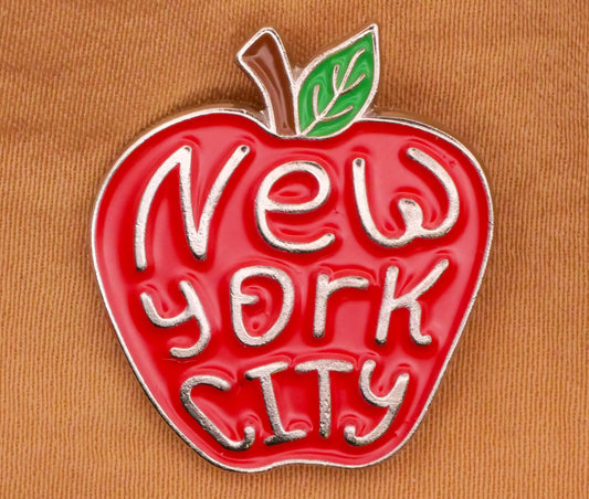 New York City Big Apple Red Enamel Metal Button 22x25mm