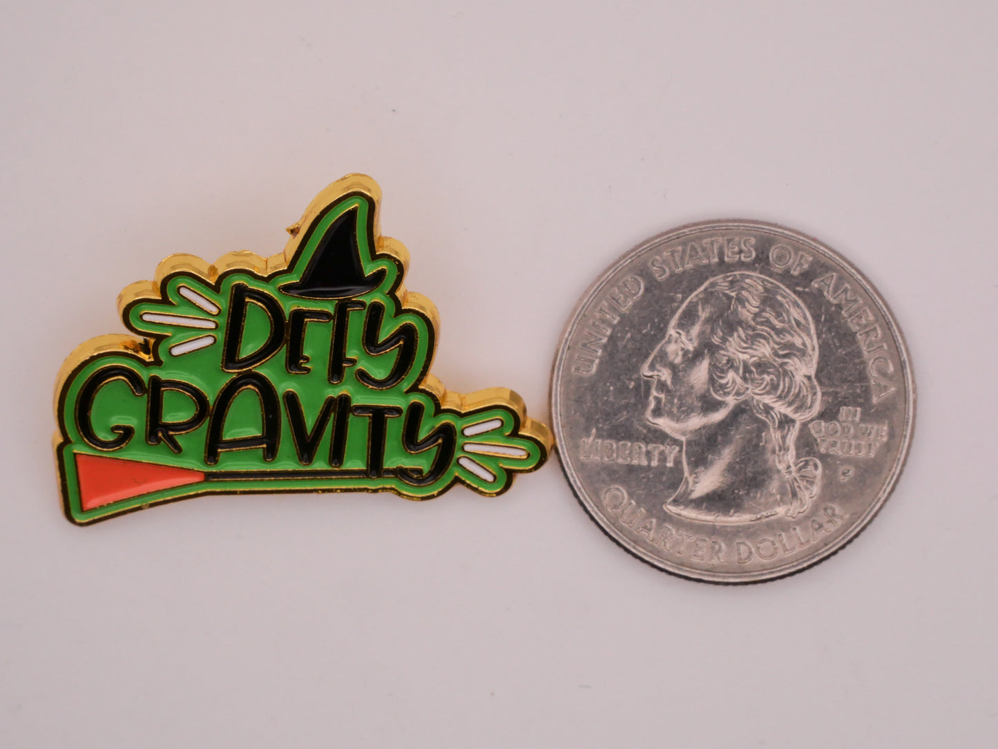 Defy Gravity Witch Theater Enamel Metal Verbal Button 24x33mm