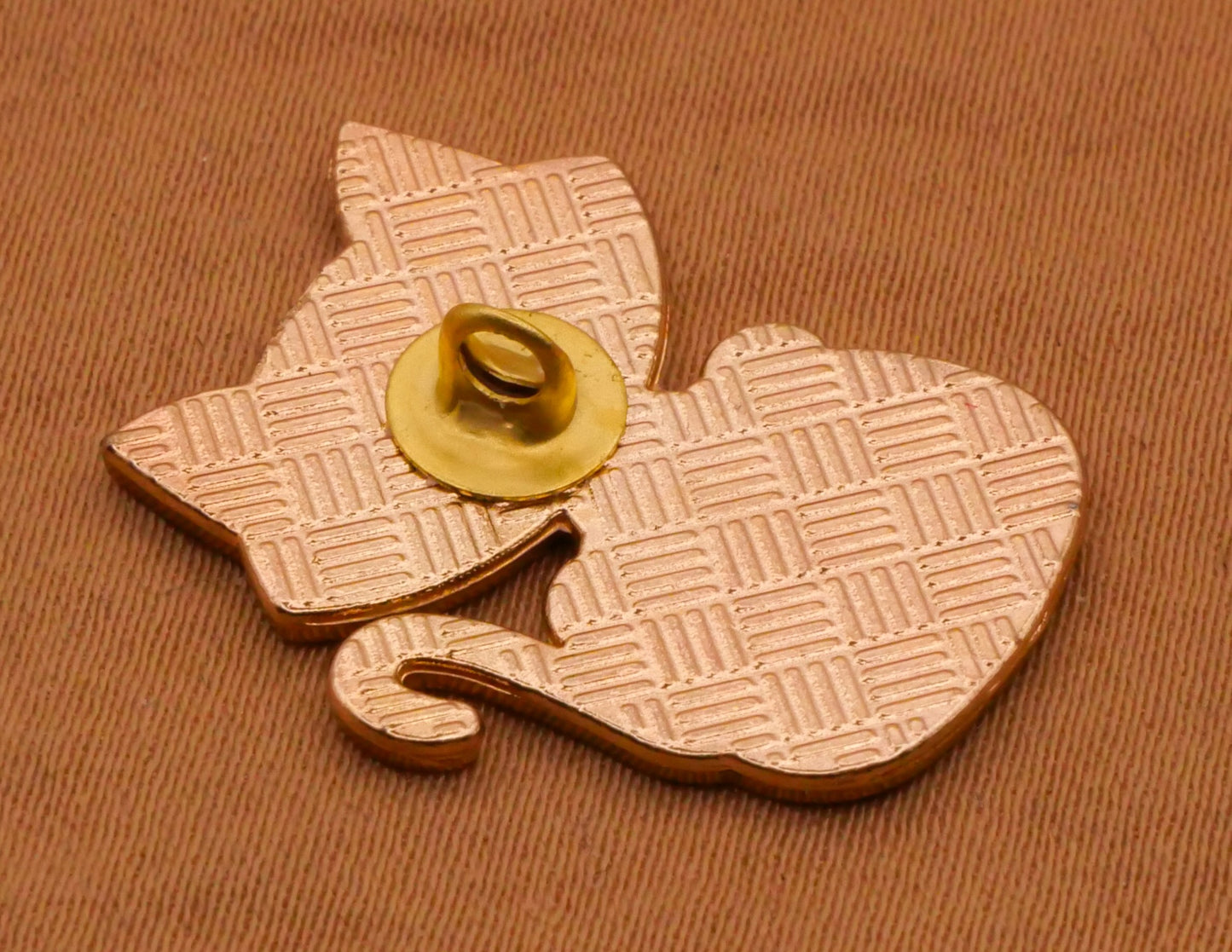 Black Cat Jack O' Lantern Pumpkin Enamel Metal Button 19x23mm