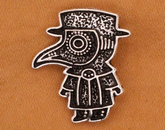 Plague Doctor Beak Antiqued Silver Metal Button 18x20mm