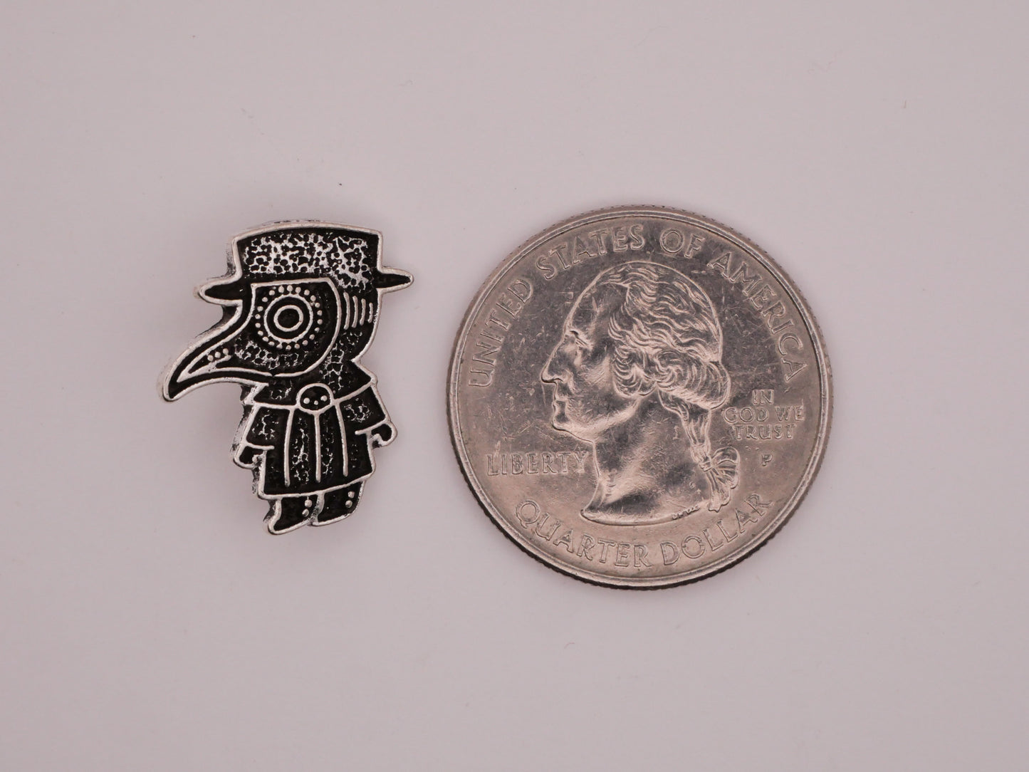Plague Doctor Beak Antiqued Silver Metal Button 18x20mm
