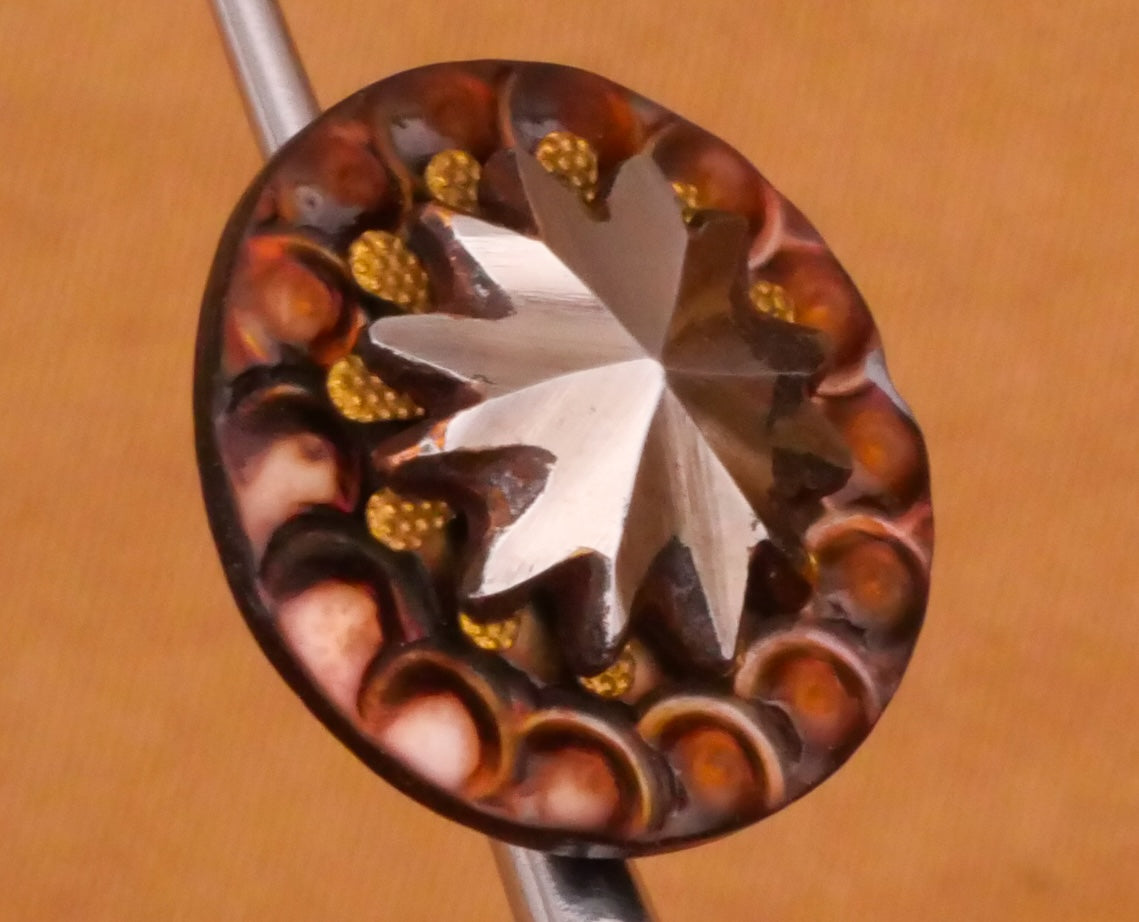 Star Steel-Cut Mother of Pearl Antique Button 13mm
