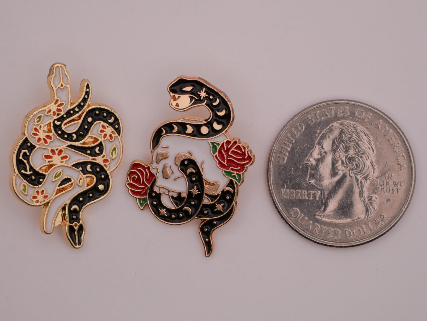 Snake Celestial Flower Enamel Metal Button Various 19-31mm
