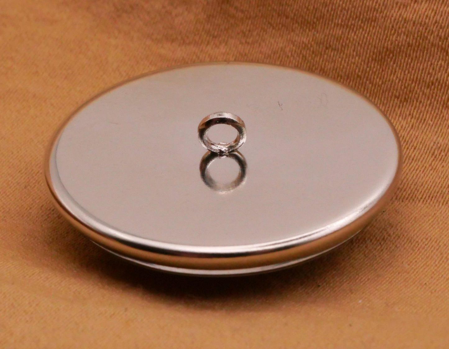 Snake Heart Glass Dome Silver Metal Button 27mm