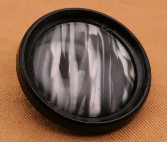 Marble Look Black White Grey Vintage Plastic Button 27mm