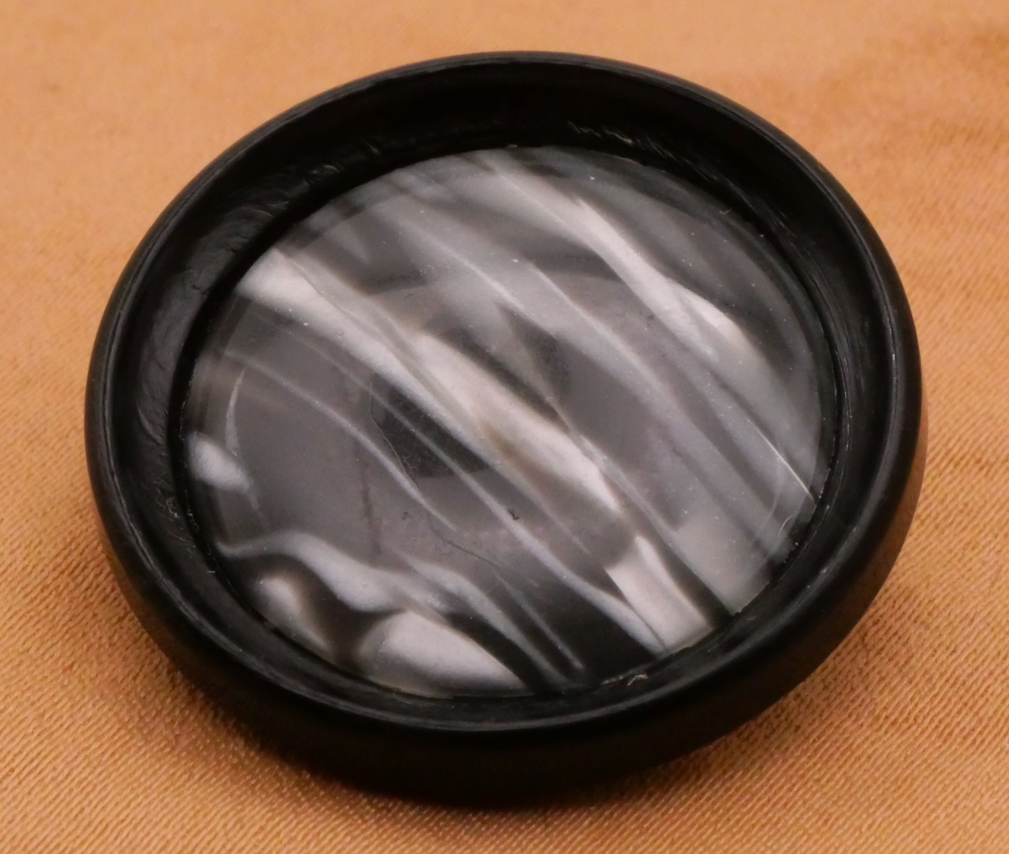 Marble Look Black White Grey Vintage Plastic Button 27mm
