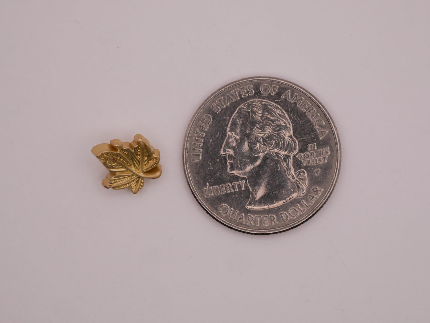 Leaf Leaves Soft Gold Metal Set of Three Buttons 10x12mm