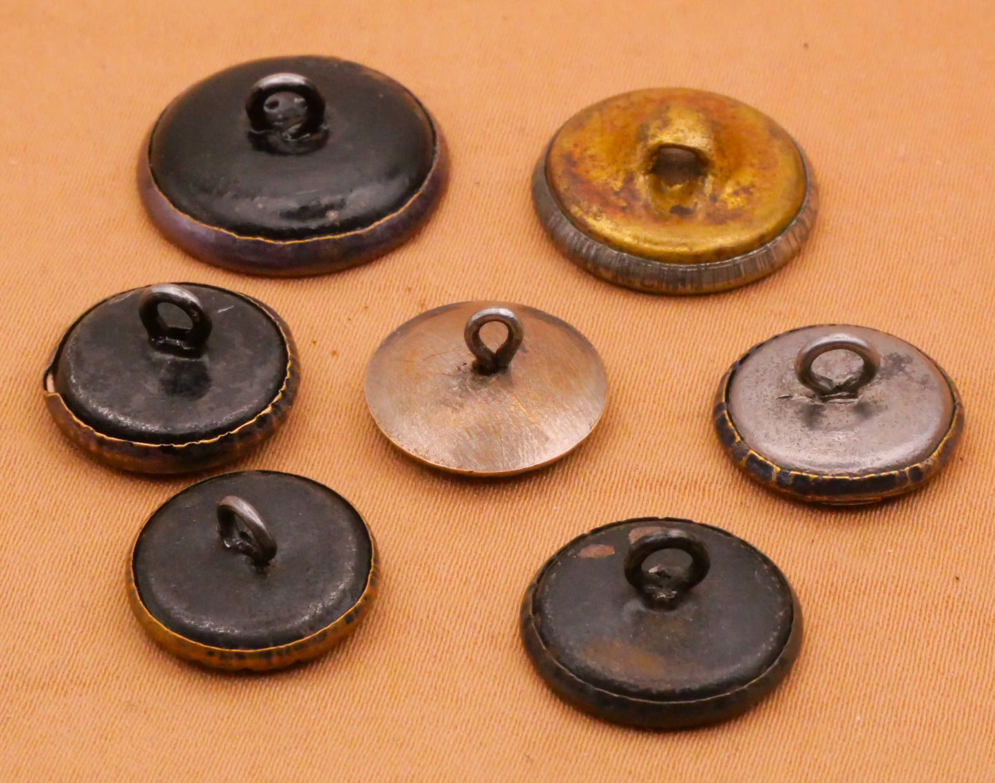 Blue Tinted Victorian Metal Button Various 14-18mm