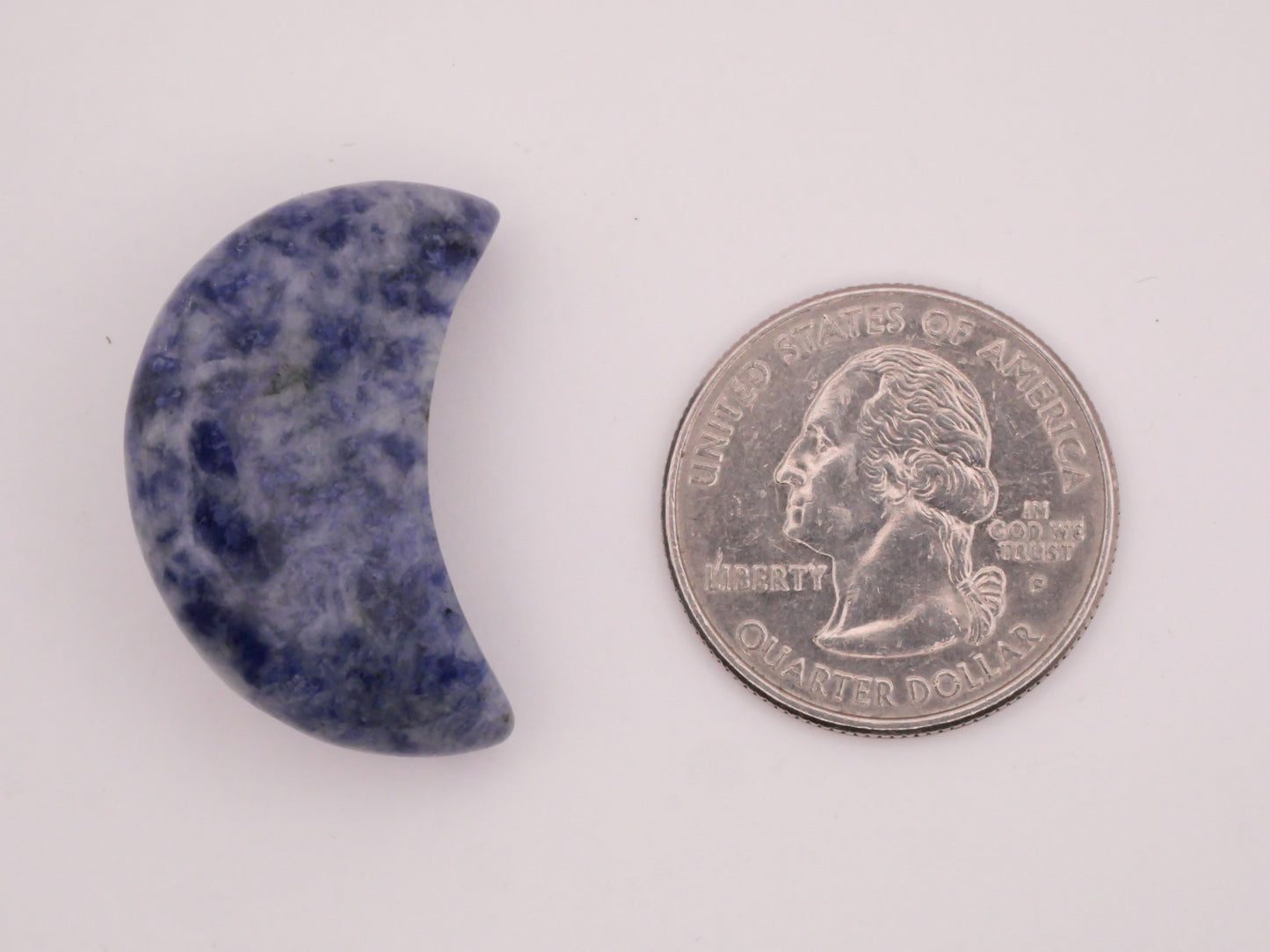 Crescent Moon Carved Stone Large Button Various 23x30mm