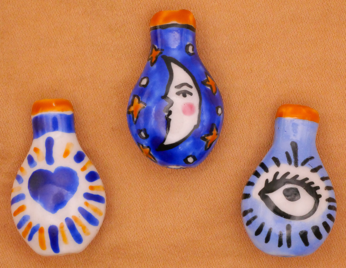 Witch Potion Bottle Hand-Painted Ceramic Bead Various 16x26mm