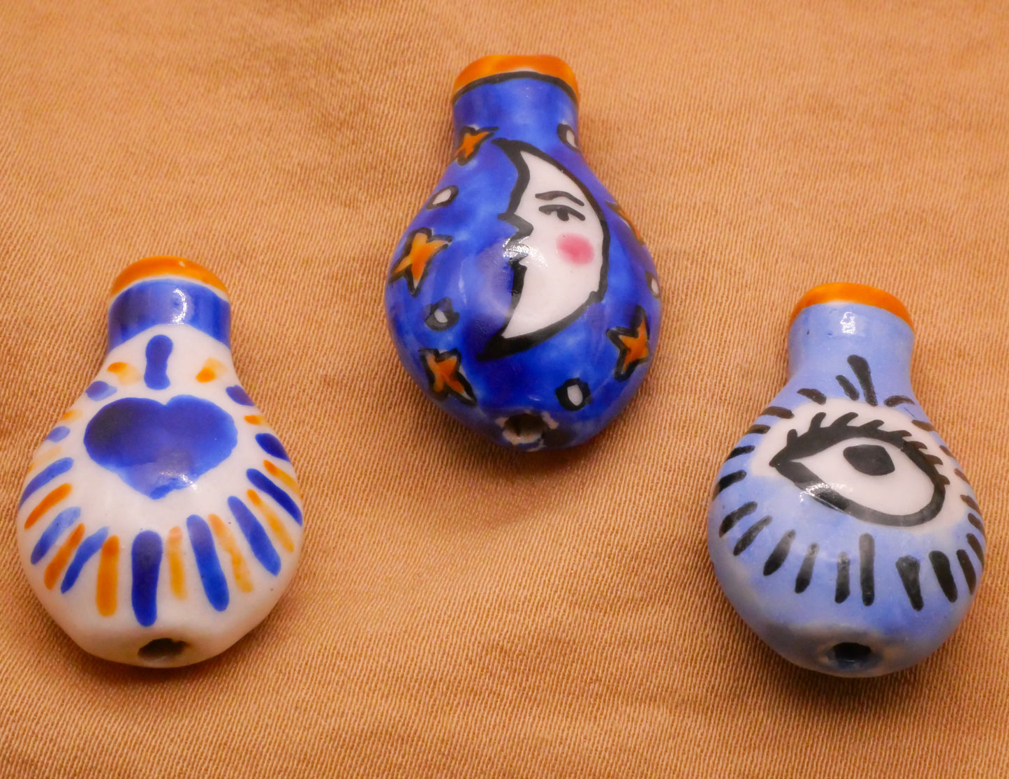 Witch Potion Bottle Hand-Painted Ceramic Bead Various 16x26mm