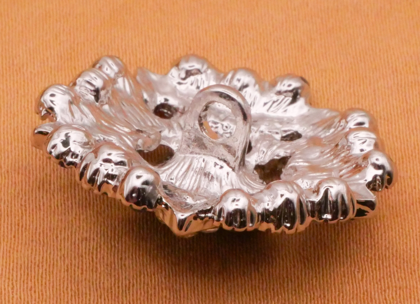 Star Blue Iridescent Rhinestone Metal Button 27mm