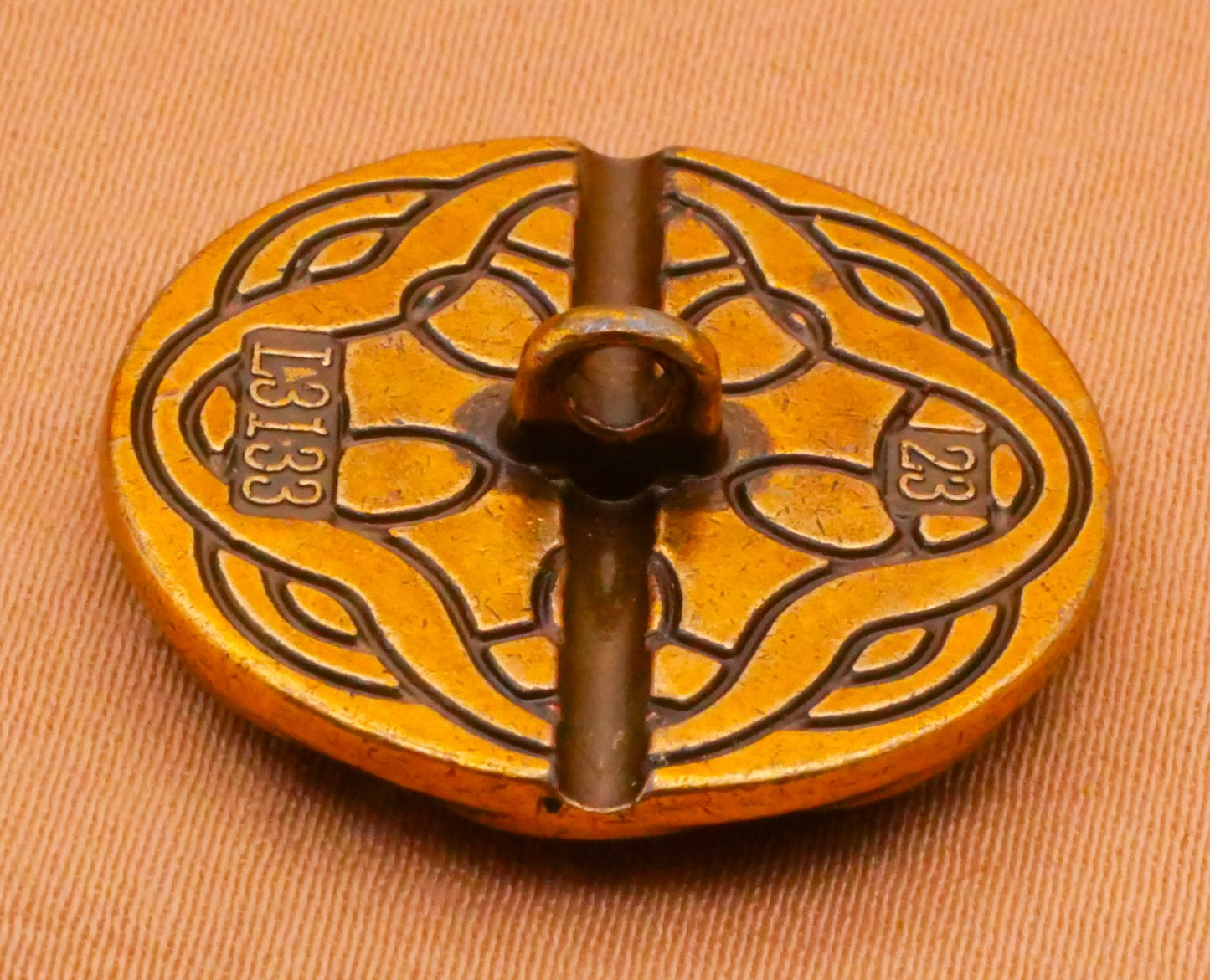 Blue Flower Ribbon Edge Enamel Metal Button 23mm