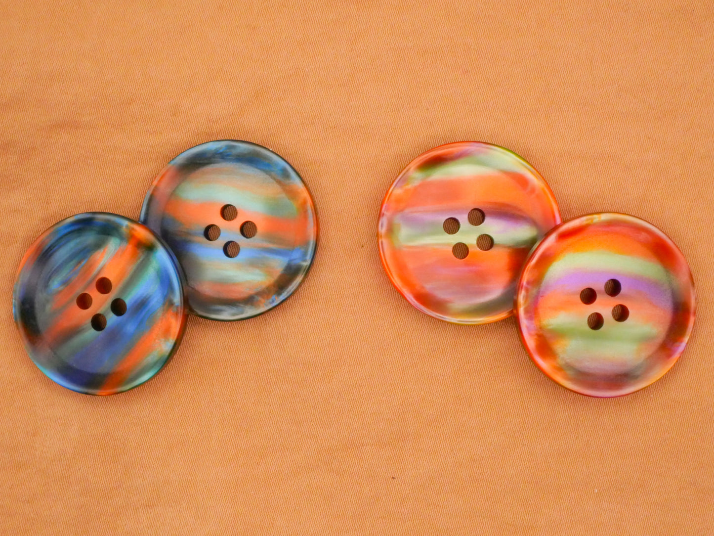 Galaxy Look Design in Plastic Pair of Buttons Various 27mm