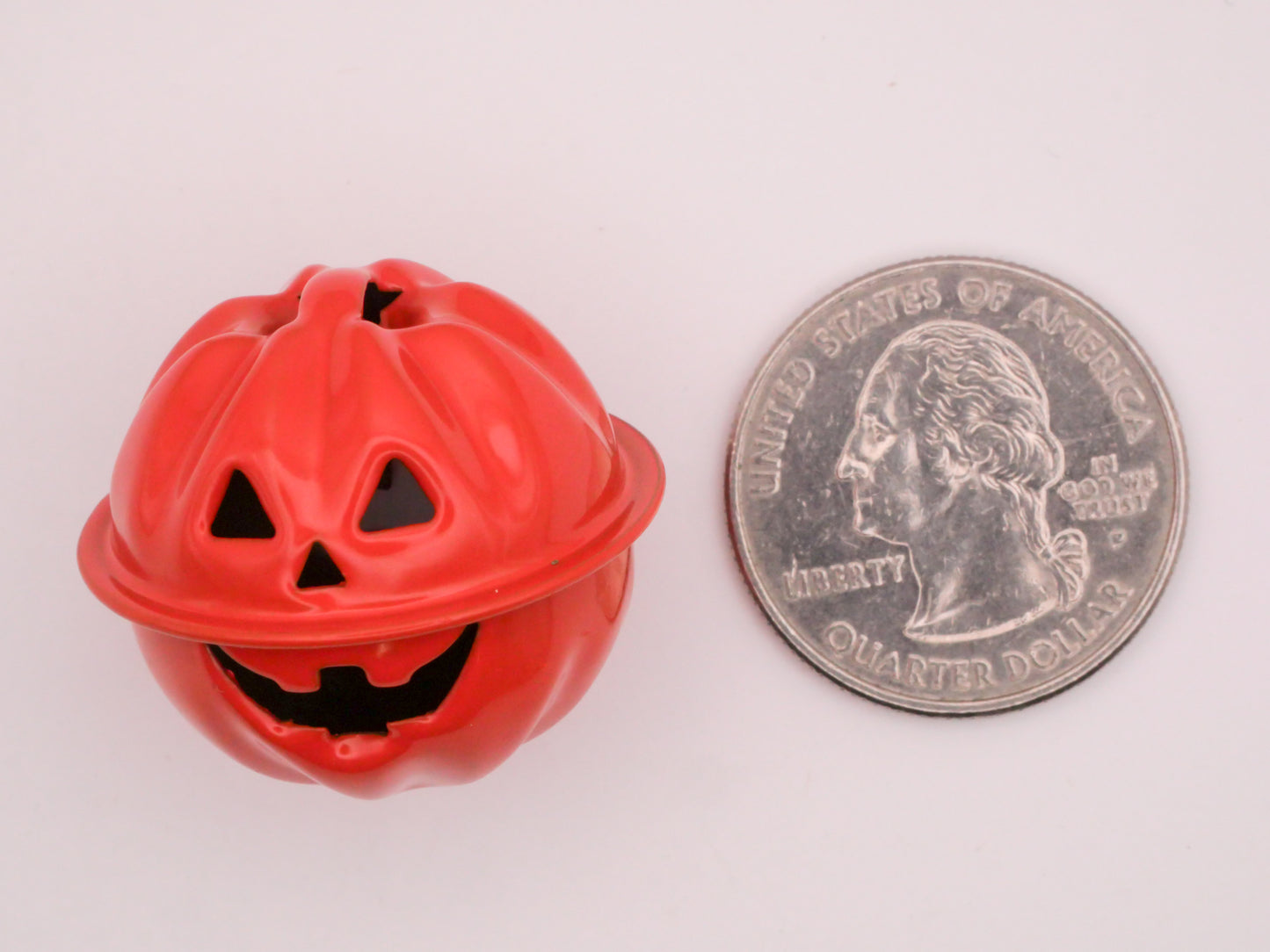 Jack-O-Lantern Pumpkin Metal Bell Charm Embellishment 29mm