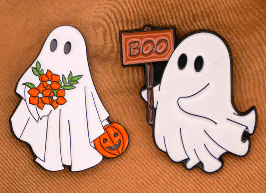 Ghost Sheet Flowers or Book Enamel Metal Button Various 25-31mm