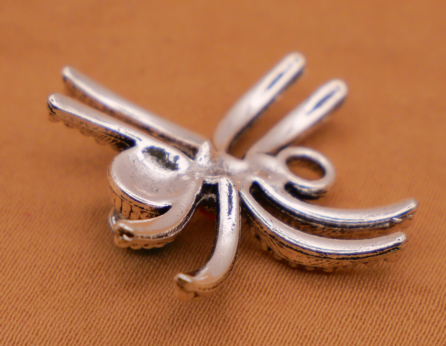 Spider Rhinestone Silver Metal Charm Embellishment 22mm