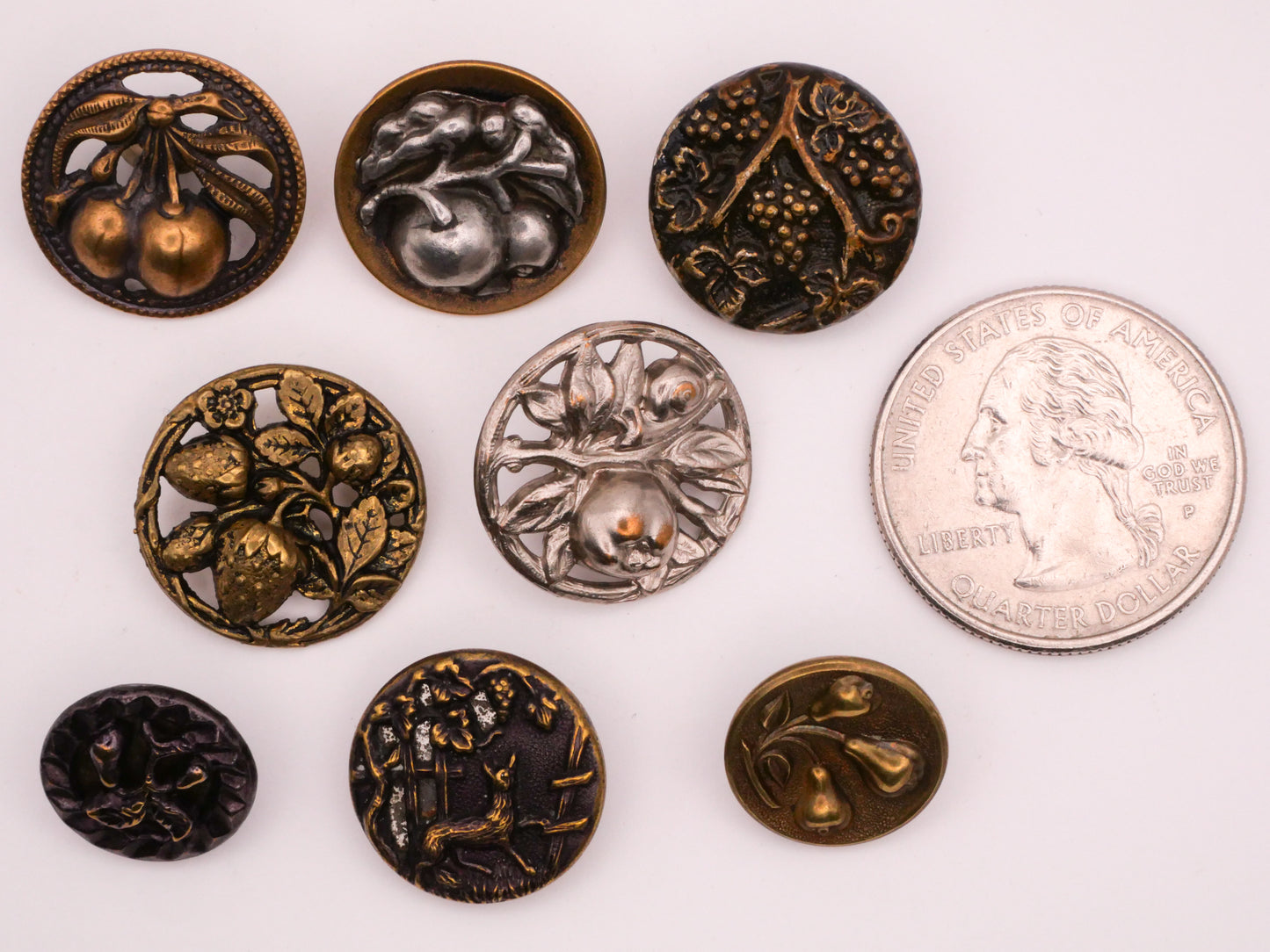 Fruit Farming Victorian Metal Button Various 14-19mm