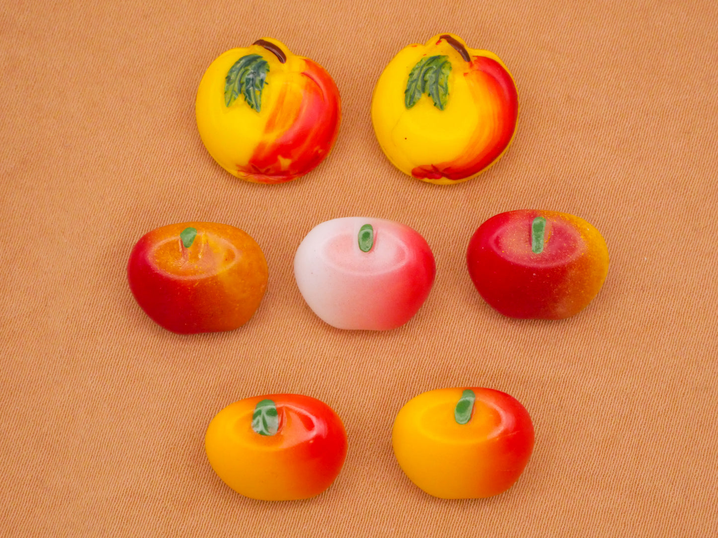 Apple Fruit Vintage Glass Button Various 12-15mm