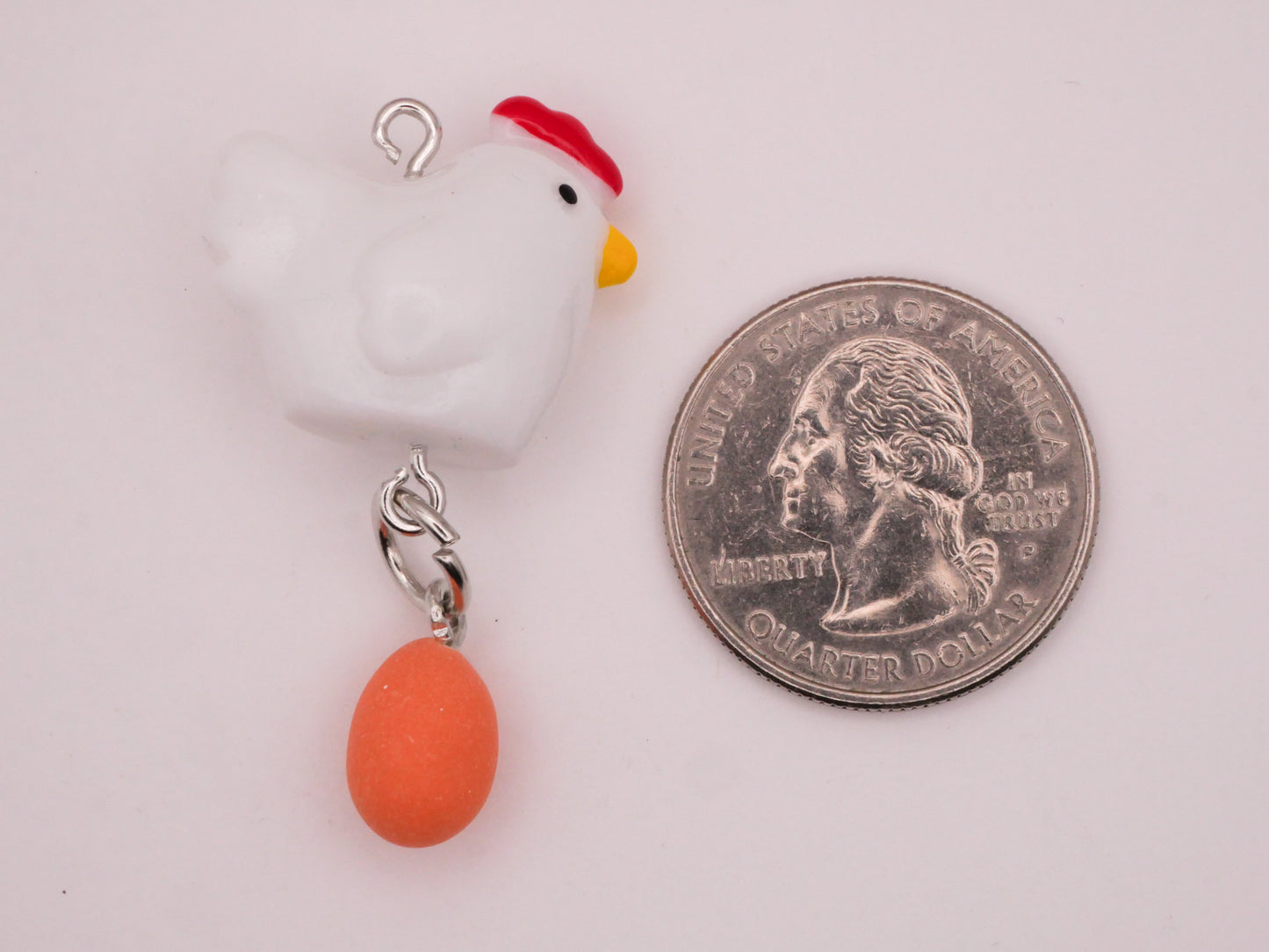 Chicken Egg Dangling Moveable Plastic Charm Embellishment 24x45mm