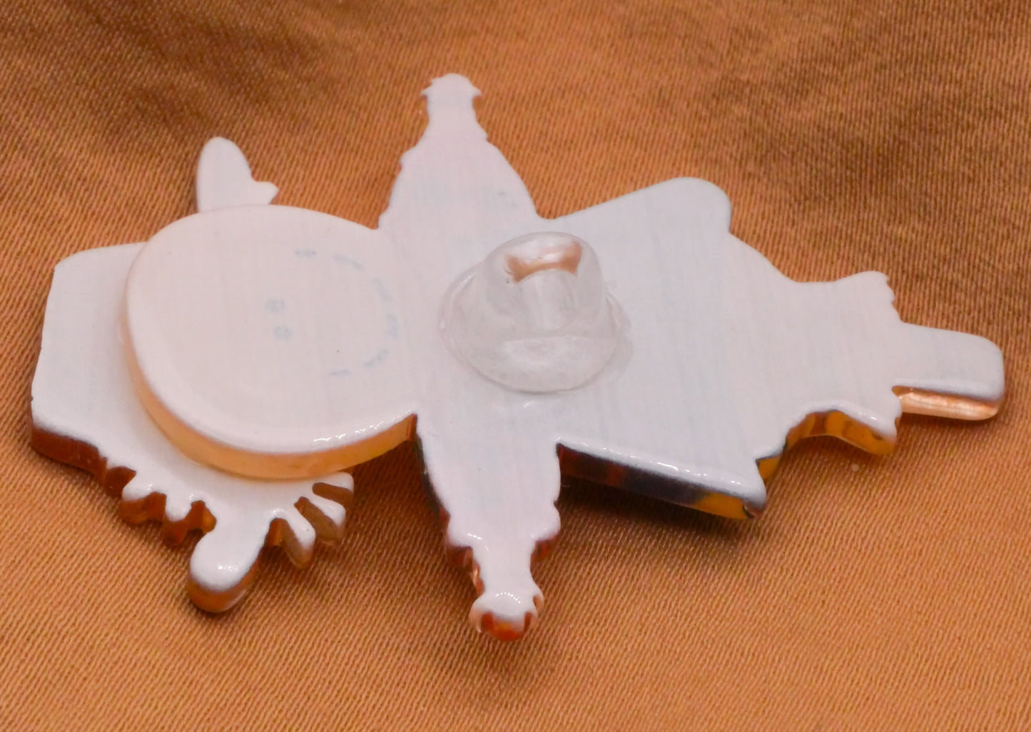 Scarecrow Sunflower Hat Acrylic Plastic Large Button 34x47mm