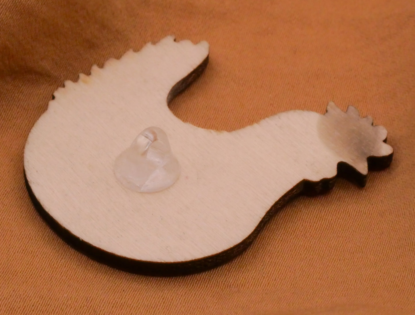 Chicken Hen Wood Large Button 38x41mm