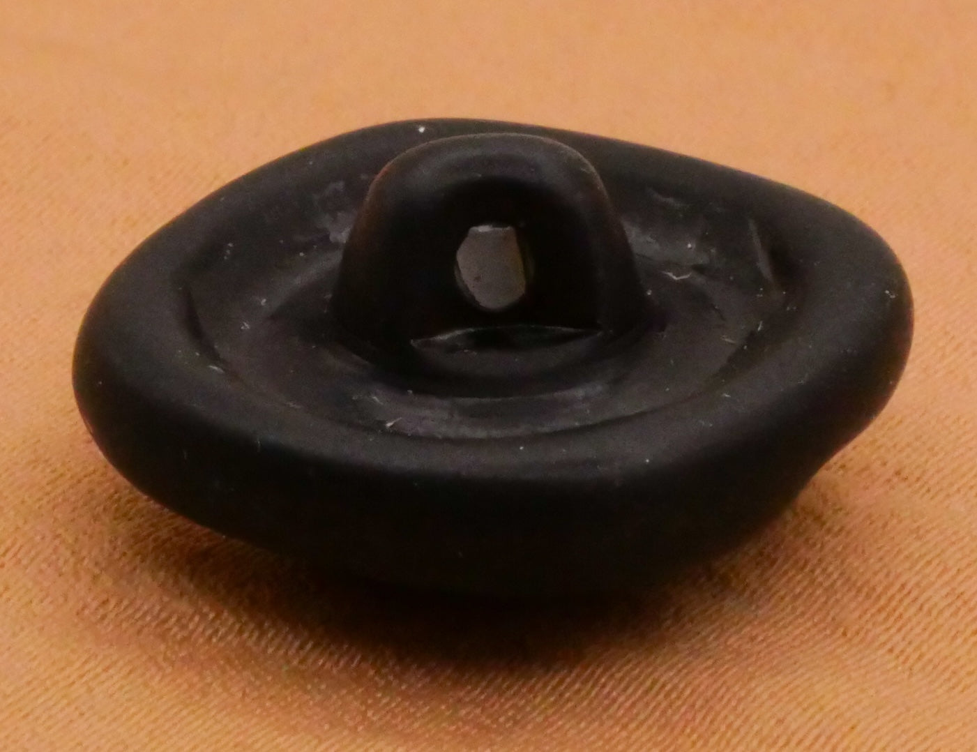 Spiral Swirl Matte Black Gold Vintage Glass Button 20mm