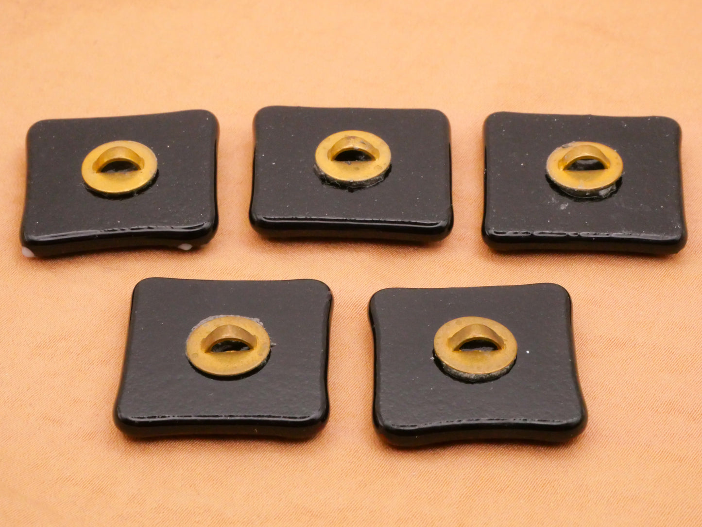 Fused Iridescent Glass Square Handmade Button Various 24x25mm