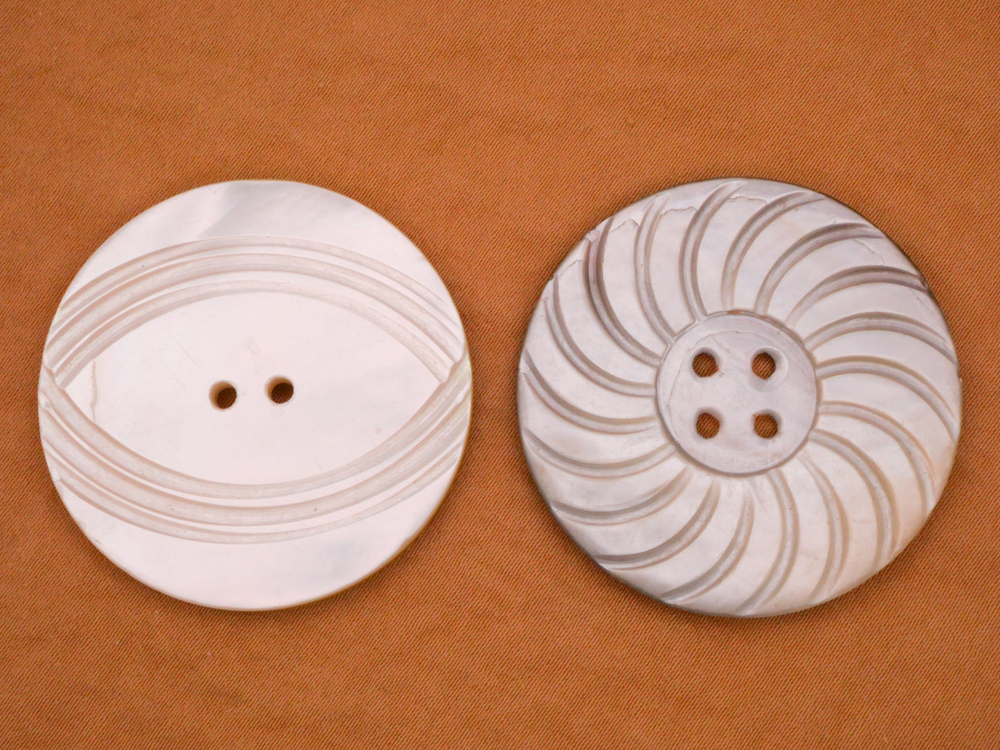 Mother of Pearl Eye or Sun Large Vintage Shell Button 37mm