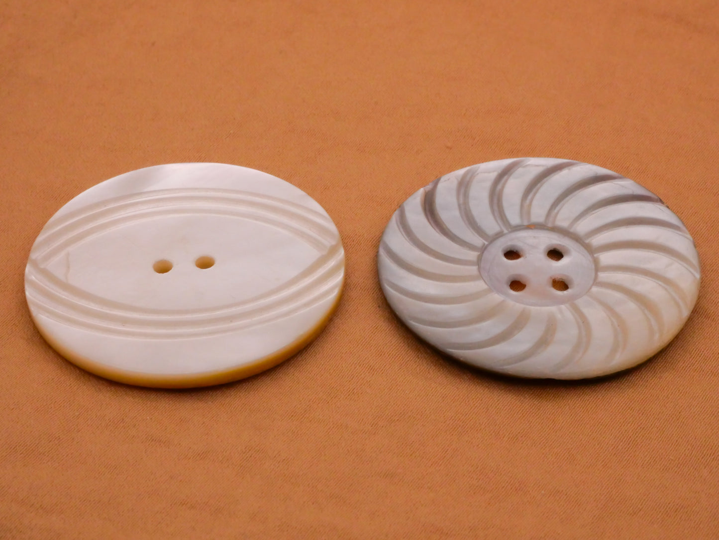 Mother of Pearl Eye or Sun Large Vintage Shell Button 37mm