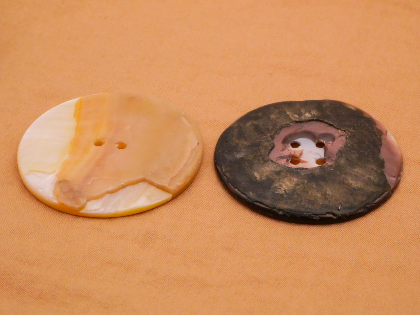 Mother of Pearl Eye or Sun Large Vintage Shell Button 37mm