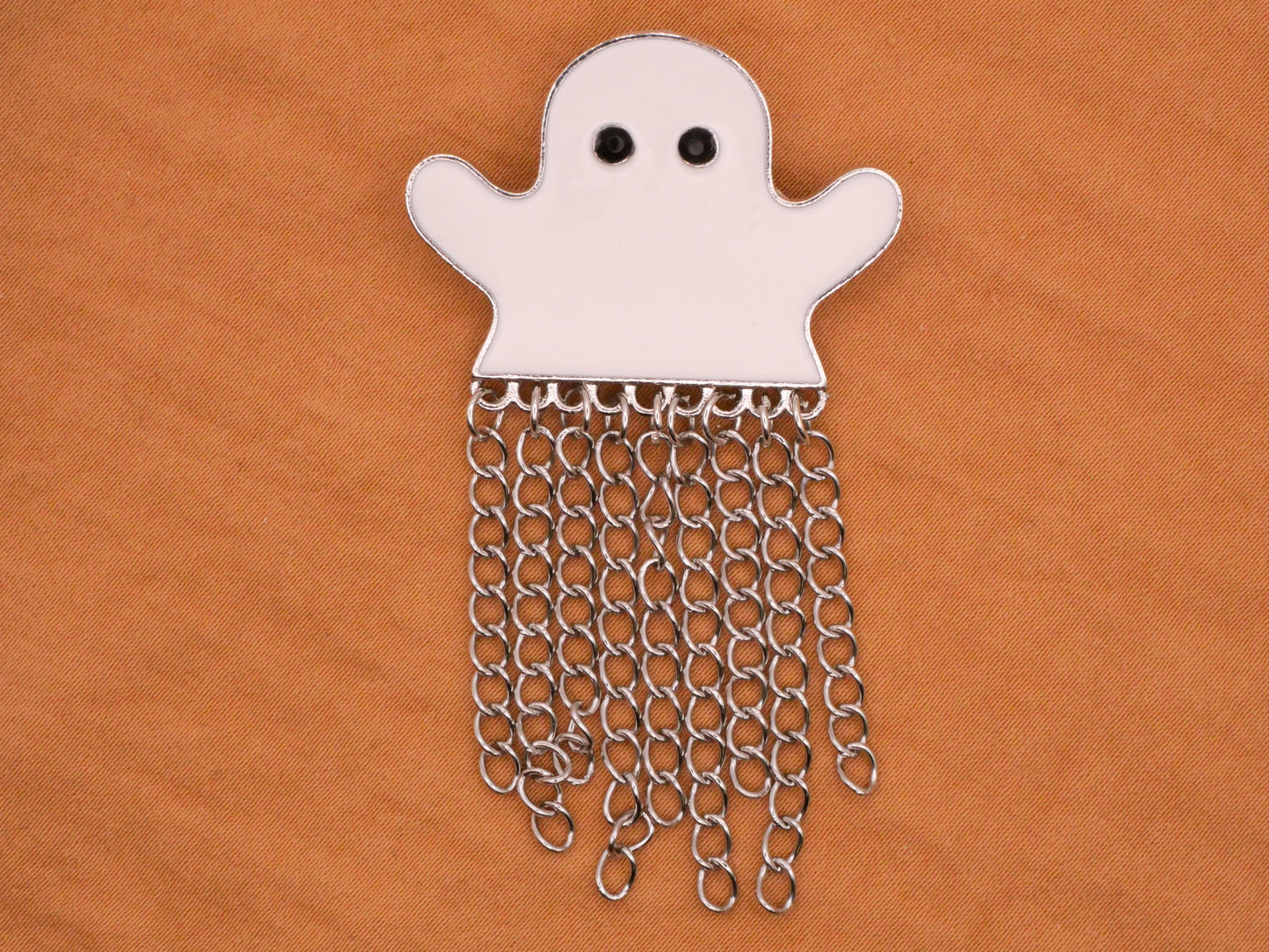 Ghost Moveable Chain Enamel Metal Large Button 35x61mm
