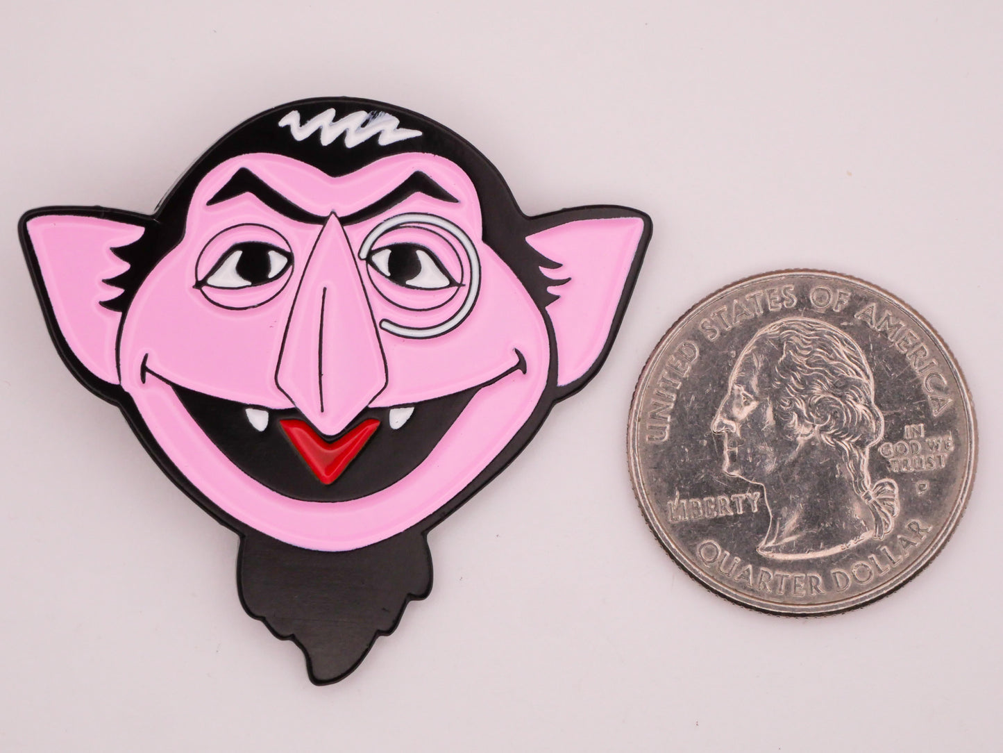 Count von Count Vampire Sesame Street Enamel Metal Large Button 41x44mm