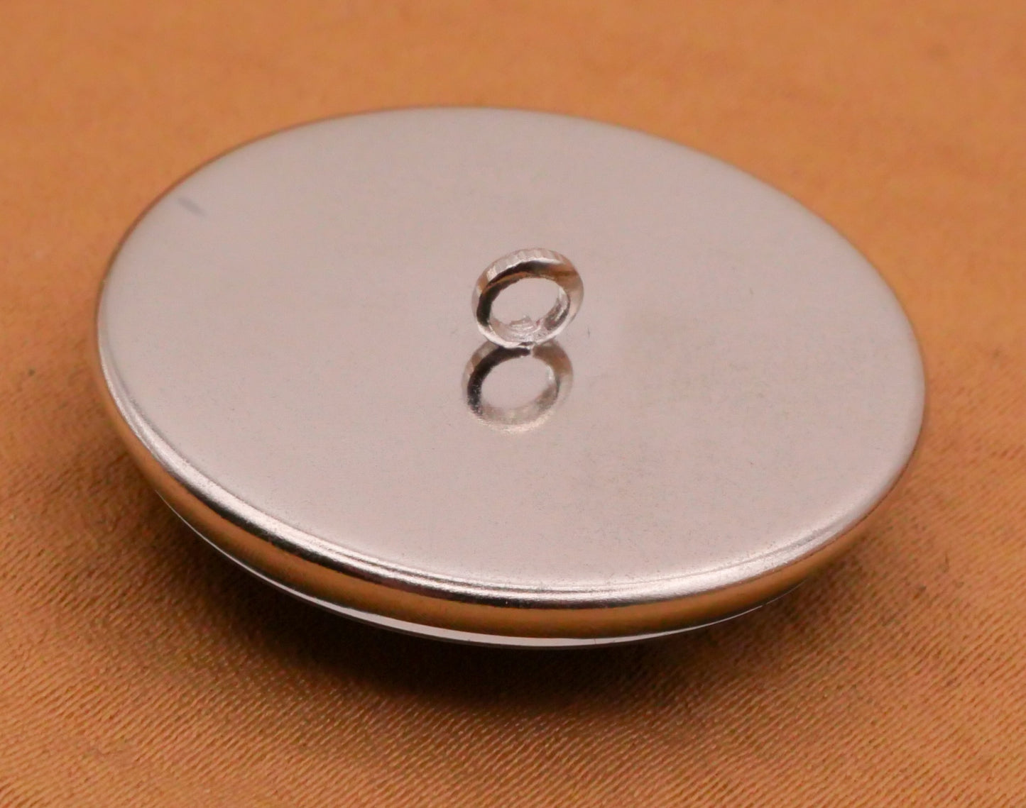 Eye Crescent Moon Glass Dome Silver Metal Button 27mm