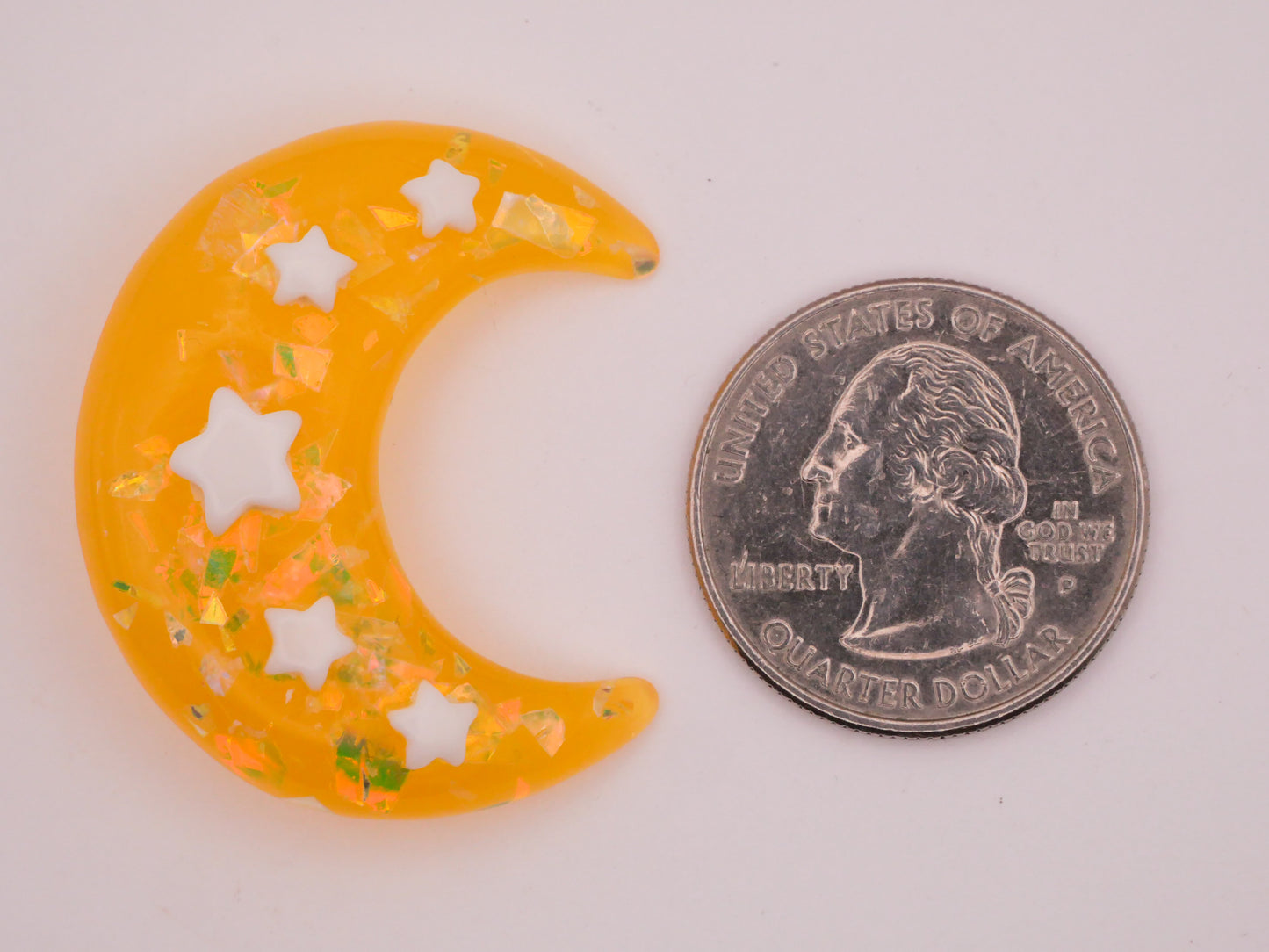 Crescent Moon Stars Large Plastic Button Various 30x36mm
