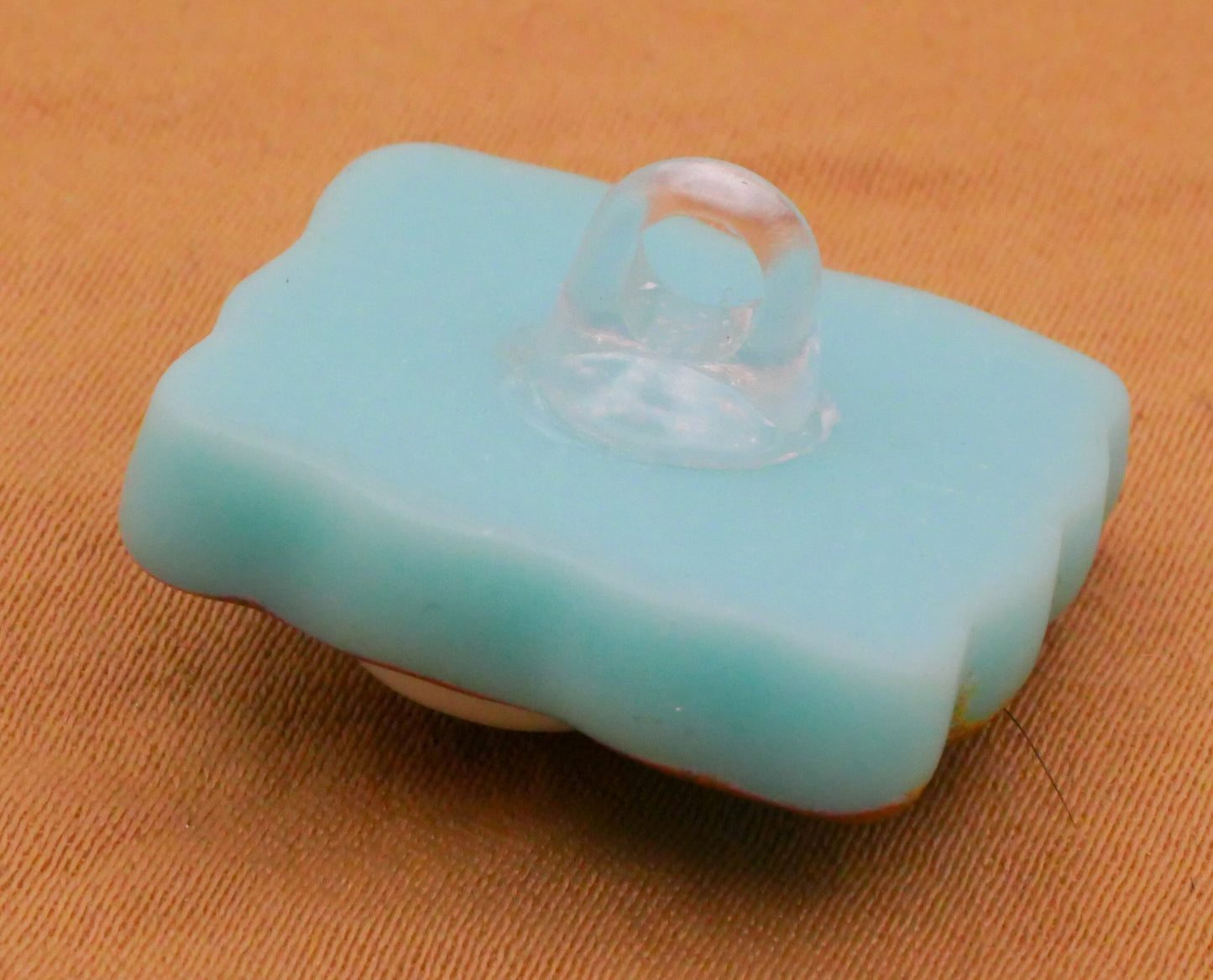 Skull Skeleton Picture Frame Aqua Plastic Button 20x21mm