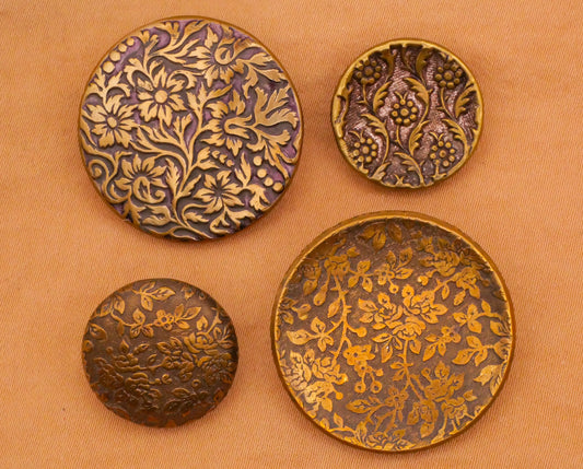 Flower Floral Wallpaper Design Metal Button Various 18-27mm