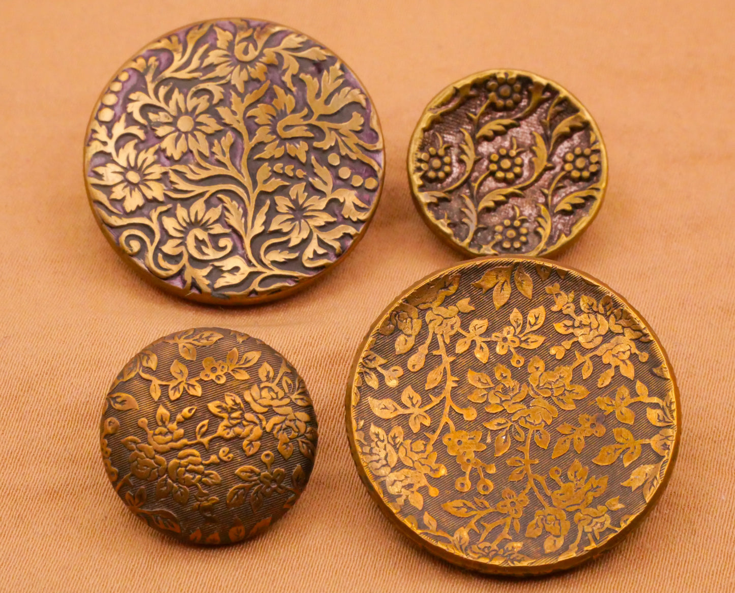 Flower Floral Wallpaper Design Metal Button Various 18-27mm